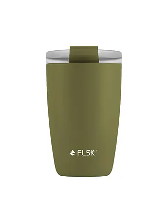 FLSK | Vaso isotérmico - Termo CUP para café para llevar 0,35 l Acero inoxidable Blanco | olive